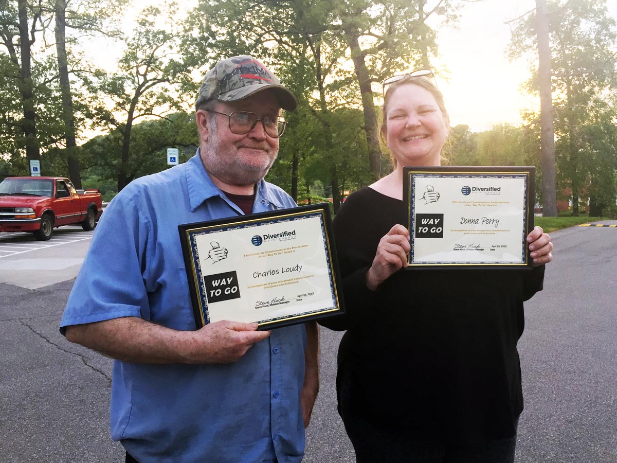 Donna Perry and Charles Loudy Receive Way to Go Certificates