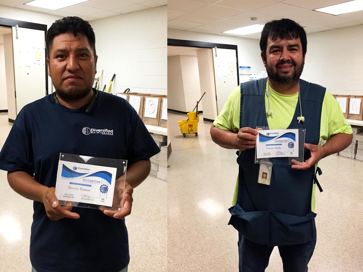Bartolo Ramos and Vicente Ayala Receive 10 Year Service Awards