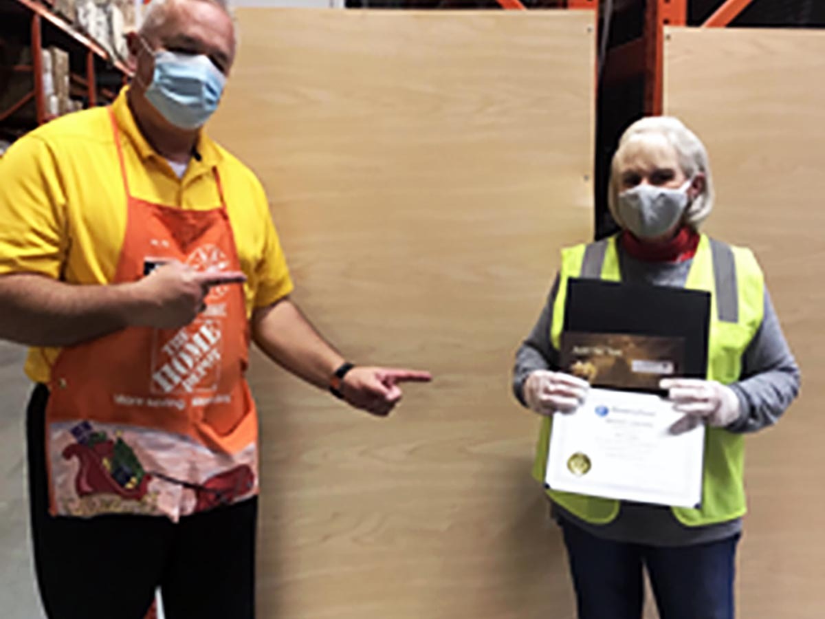 Mary Sexton Awarded Bravo at Home Depot