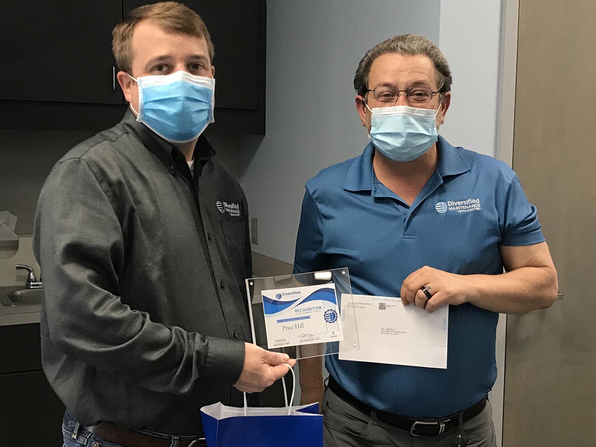 Price Hill Earns 5 Year Service Award