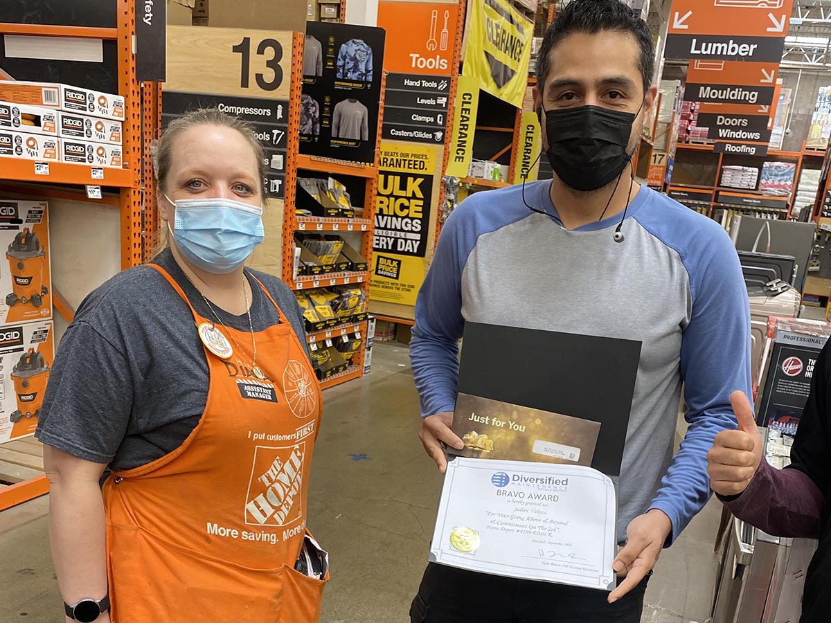 Julian Veloza Earns Bravo at Home Depot